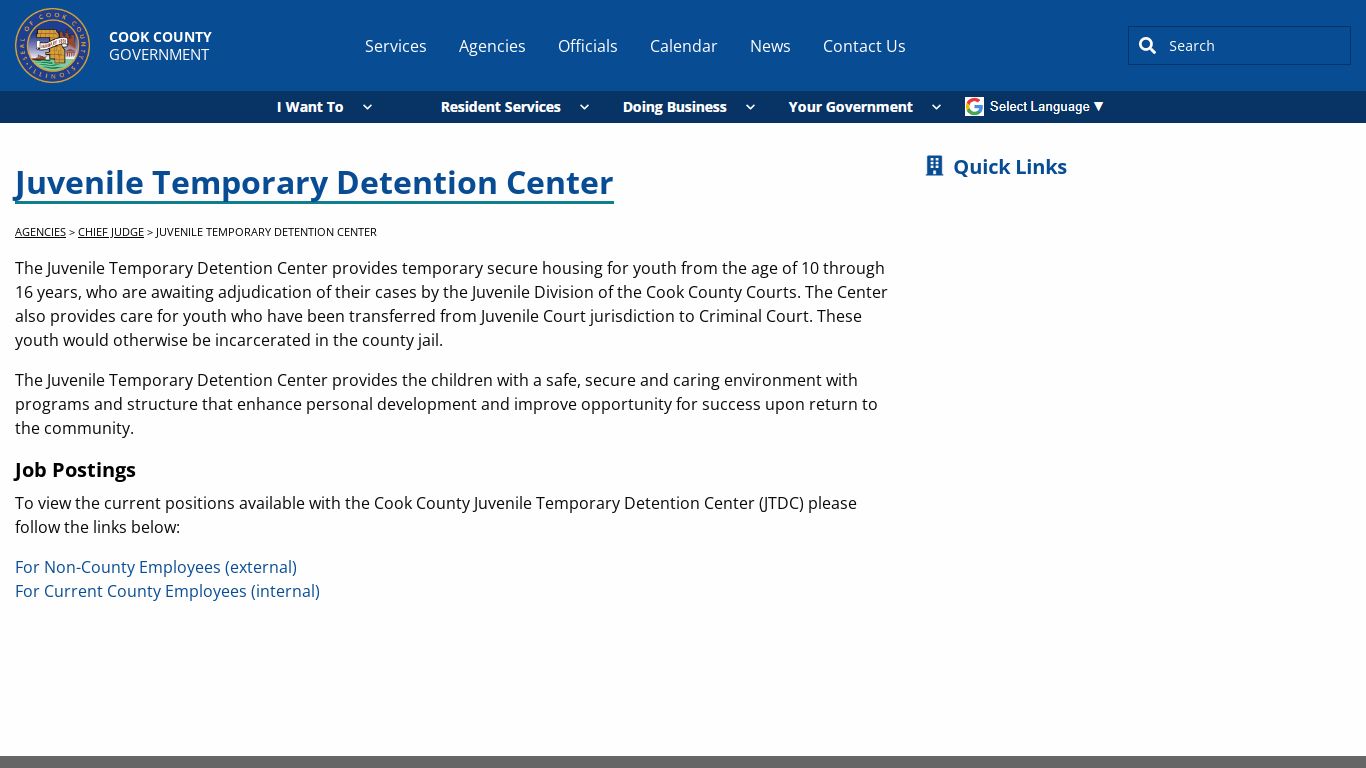 Juvenile Temporary Detention Center - Cook County, Illinois